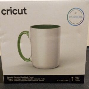 Cricut Beveled Ceramic Mug with Green Interior